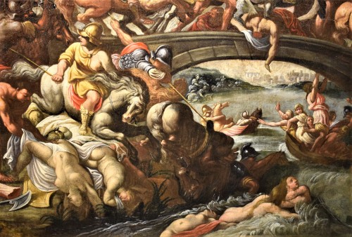 Louis XIII - La Bataille des Amazones, école flamande, cercle Pieter Paul Rubens vers1630